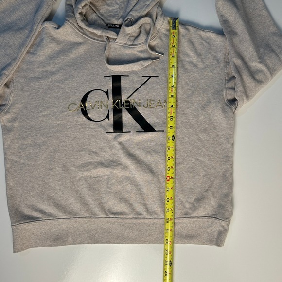 CK Calvin Klein Jeans logo Hoodie Hooded Sweatshirt Y2K Logo‎ Women's Sz L Cozy - Picture 6 of 6